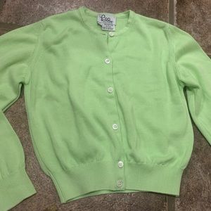 Lillly Pulitzer green cardigan girls size 7
